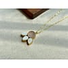Rose Quartz And Mother Of Pearl Rope Chain Long Gold-plated Necklace - Image 2
