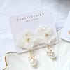 Preserved Hydrangeas x Freshwatrer Pearls Earrings - Short - Image 3
