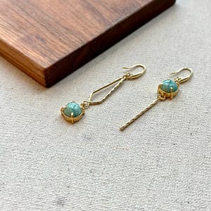 Amazonite Geometric Gold-plated Earring