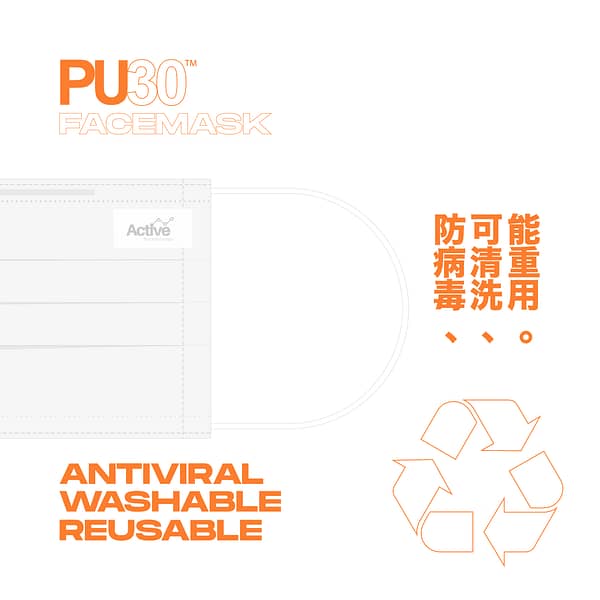 PU30™ Antiviral, Washable & Reusable Face Mask For Adult (2pcs)