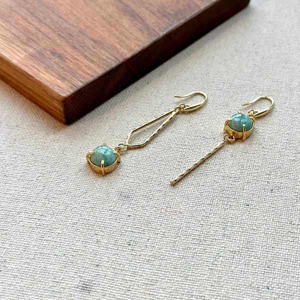Amazonite Geometric Gold-plated Earring