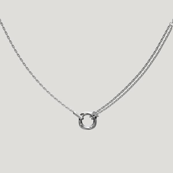 Squircle Pendant With Knotted Chain