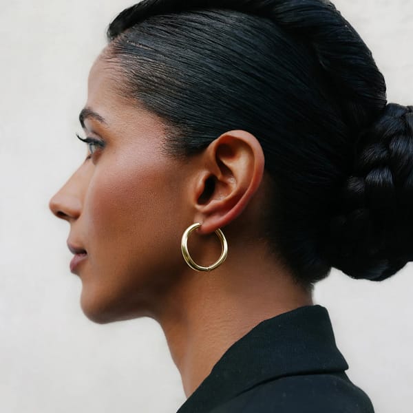 Essentia Athena Hoops Medium  in 18kt Gold vermeil