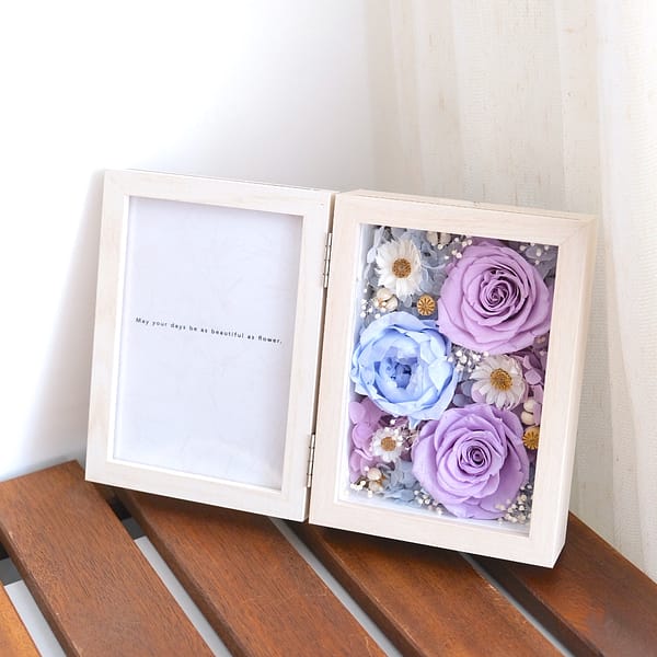 4R Preserveed Flower Photo Frame (Purple)